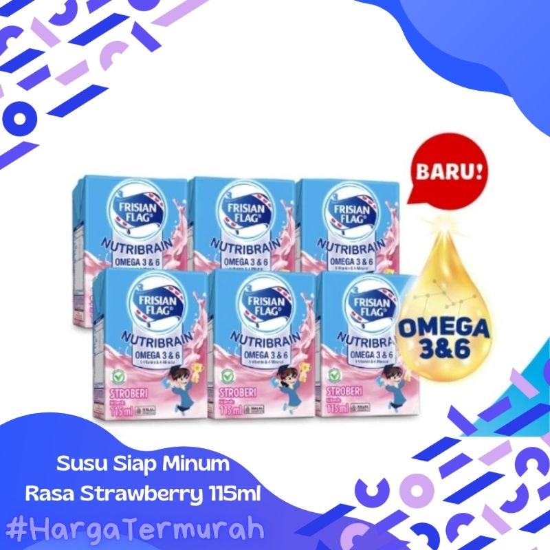 

Frisian Flag Omega 115ml Rasa Strawberry | Susu bendera kotak 115ml strawberry
