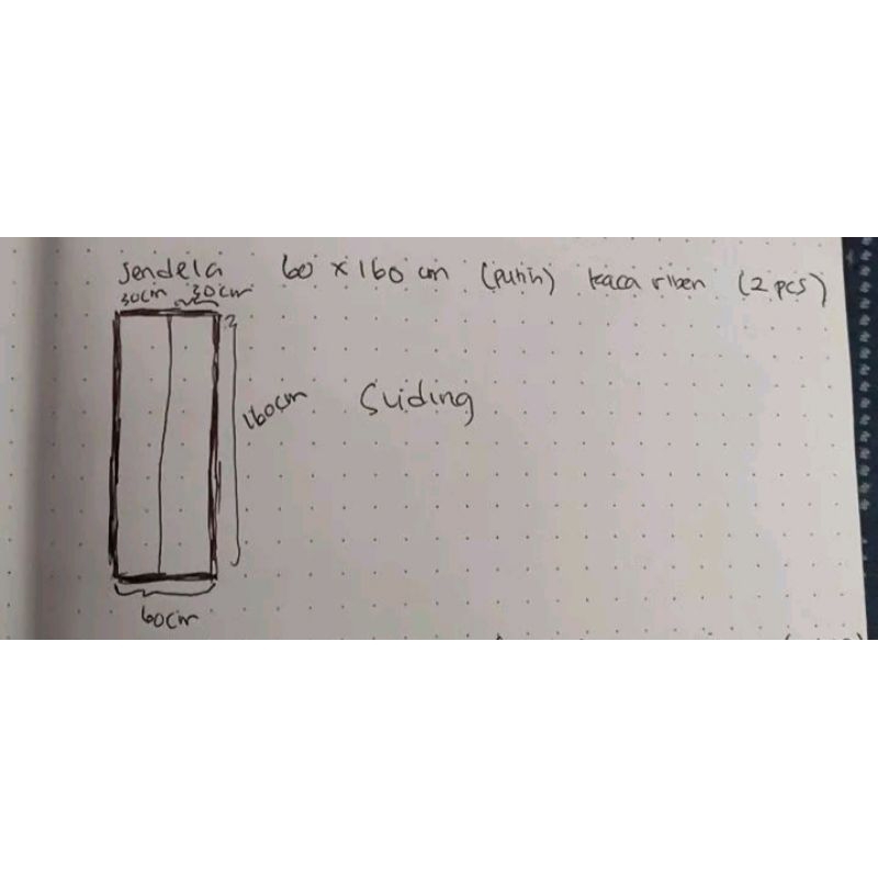 Jendela Sliding Aluminium 160x60