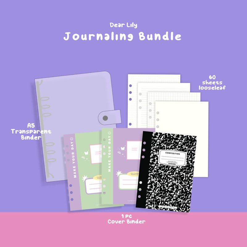 

Set Binder Transparent A5 Looseleaf + Cover 6 lubang