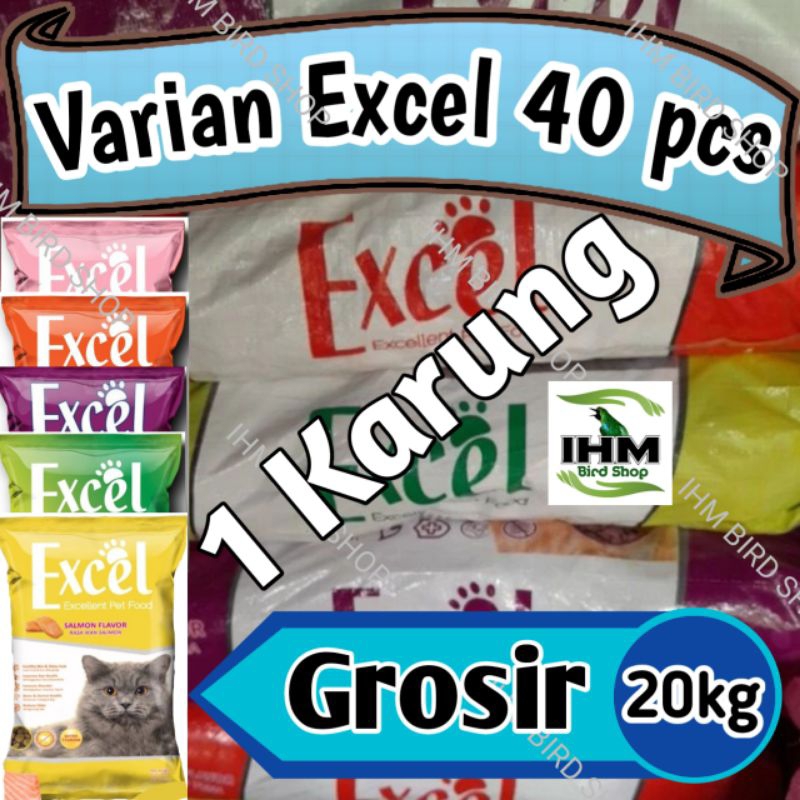 IHM - 1 Karung Excel 20kg Harga Grosir Excel Fresh Pack 500gr x 40pcs Makanan Kucing Cat Food Dry/Pa