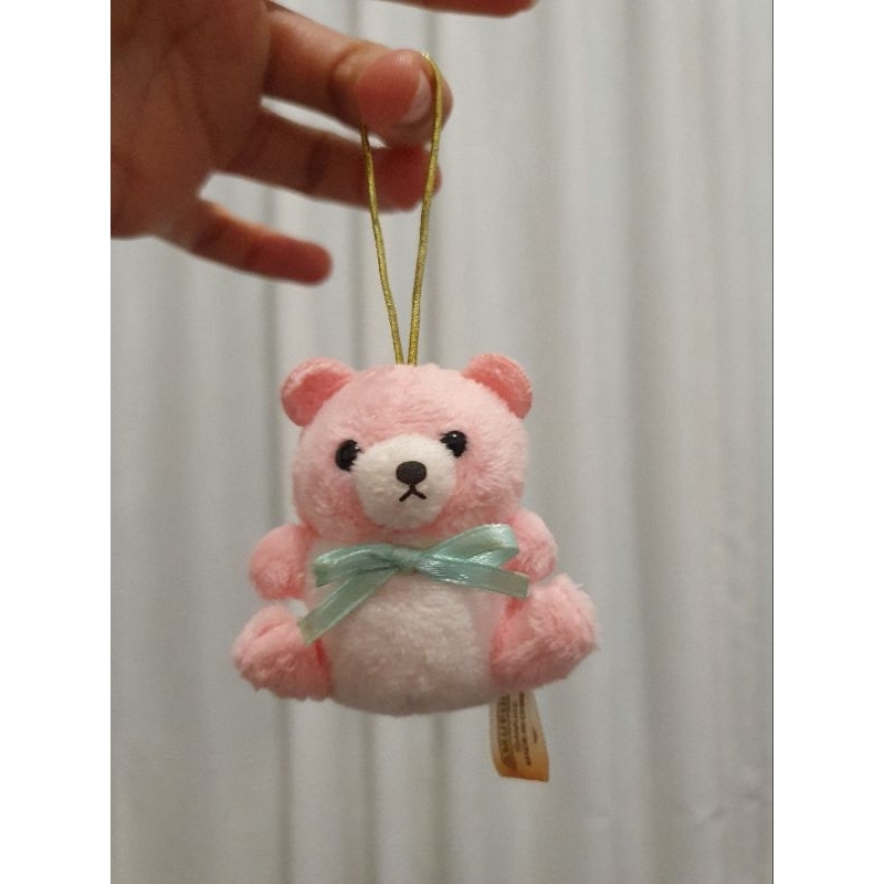 Amuse Keychain Phone Strap Bear Pink Bulir Upil