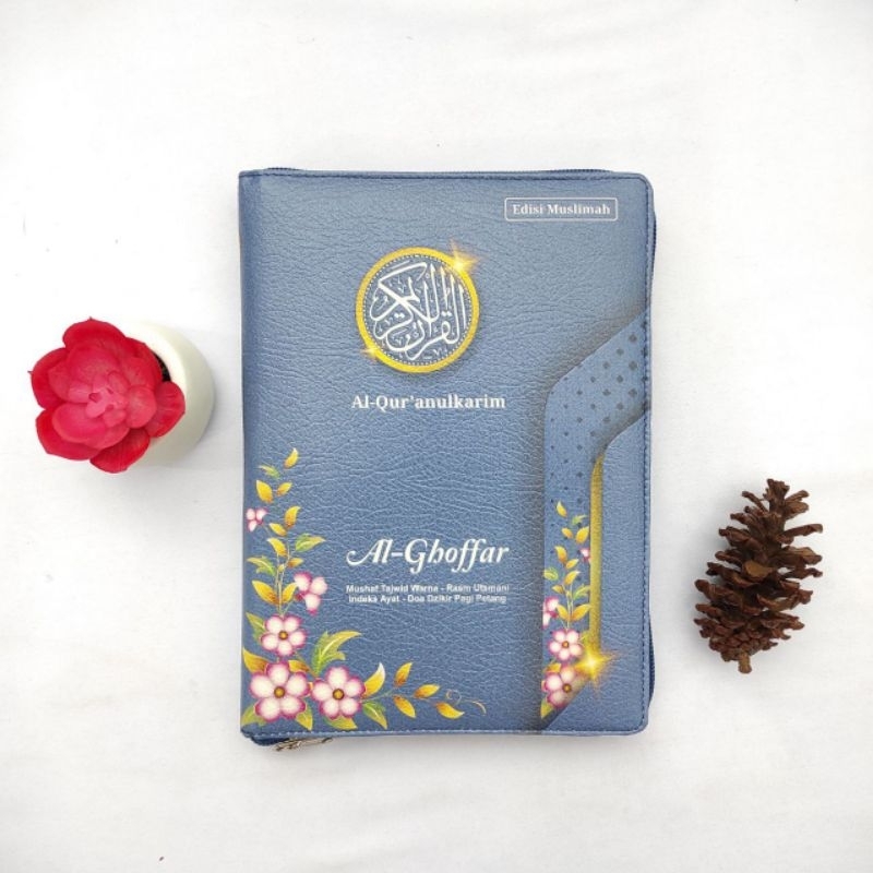 

Al Quran Tajwid Warna Al Ghoffar, Resleting, Ukuran A5, Muslimah
