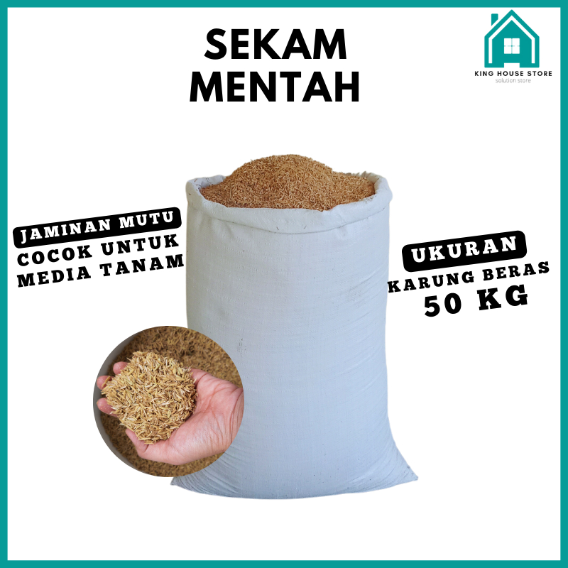 sekam padi mentah / sekam kering / sekam mentah  ukuran karung 50kg / sekam untuk media tanam