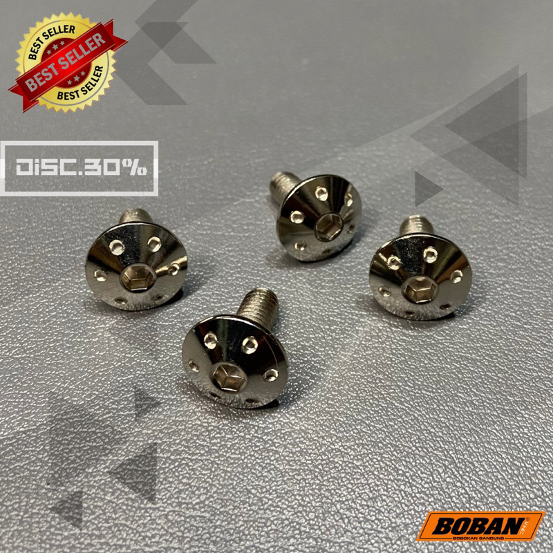 BAUT PROBOLT PAYUNG KUPINGAN LAMPU DEPAN BAUT 10 M6X15 STANLIS ANTIKARAT