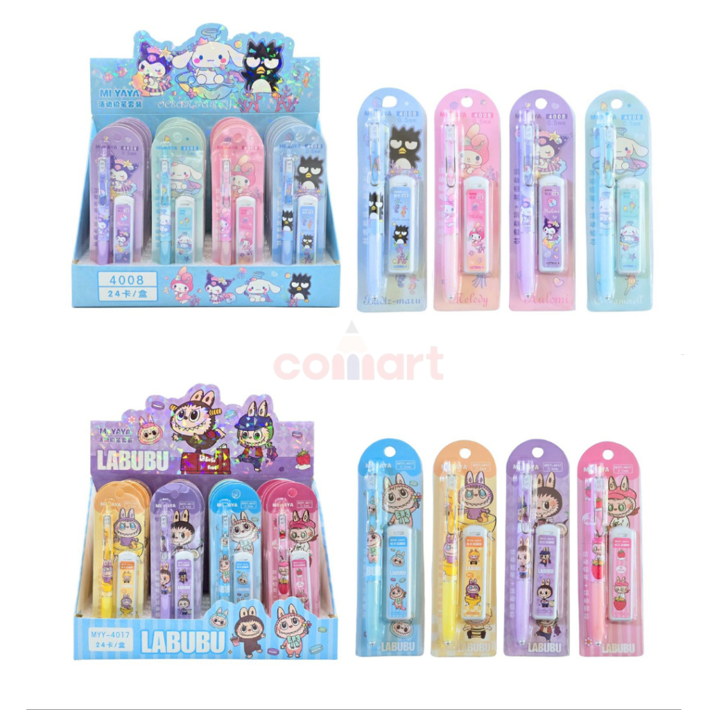 

Labubu Pensil Mekanik Cartoon 0.5mm Free Refill 20 pcs - Mechanical Auto Pencil Sanrio - Pensil Cetit