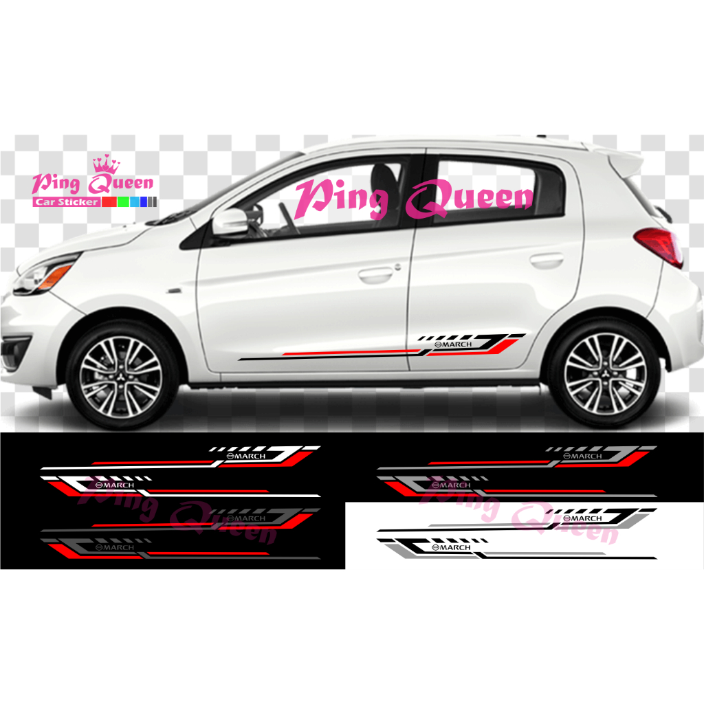 STICKER MOBIL NISSAN MARCH STICKER STRIPING VARIASI MOBIL MARCH