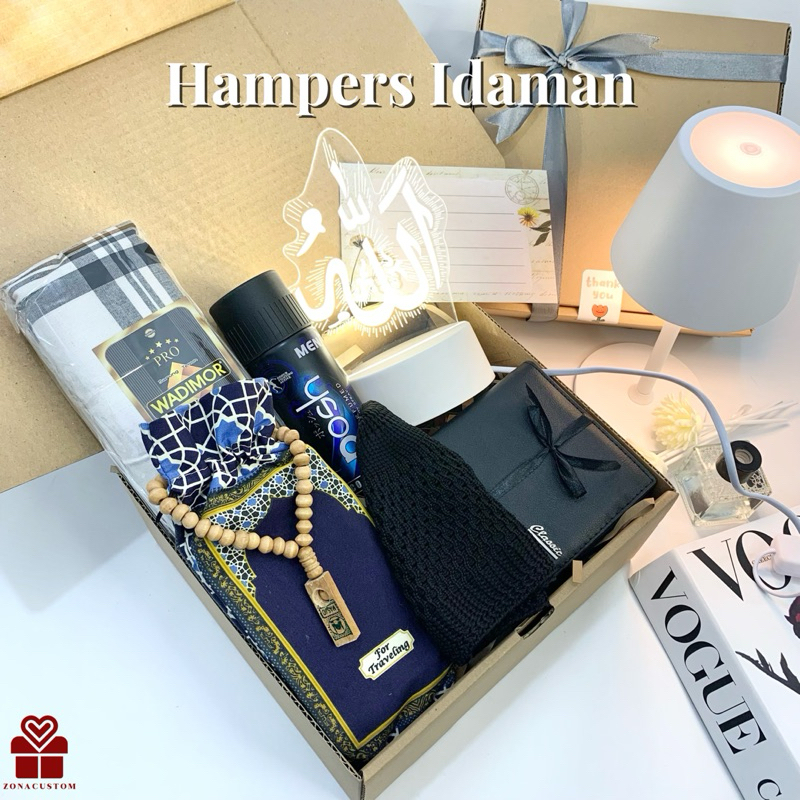 Hampers Kado Muslim - Kado Cowok - Hadiah Ulang Tahun Pacar -  Sarung Sajadah - Kado Pernikahan - Ka