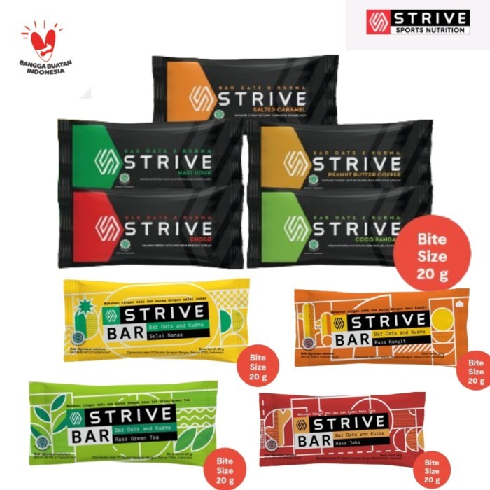 

STRIVE Energy Bar 20g Cemilan Sehat Tenaga Lari Sepeda Olahraga SACHET