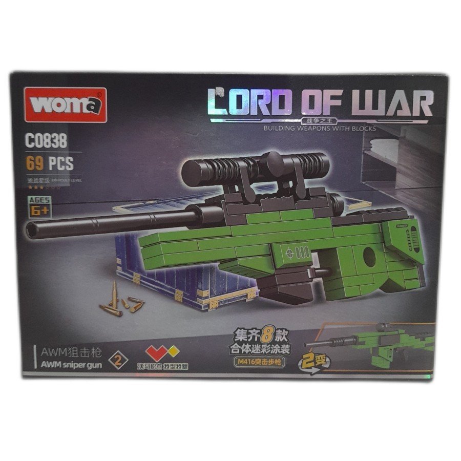 Mainan Block Woma Gun Brick Puzzle Building Gun Bloks C0838 AWM  TS 1447
