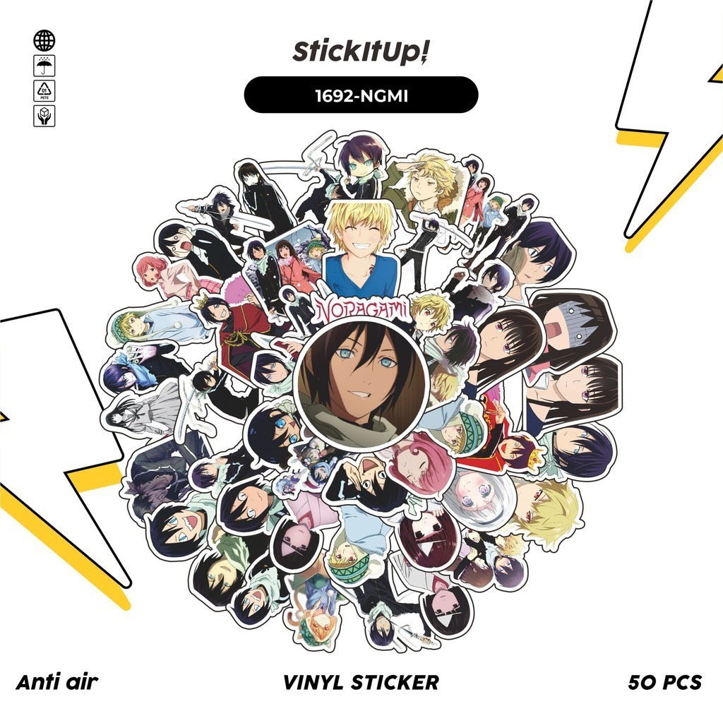 

COD✨ 100 Pcs Stiker Pack NORAGAMI CHARACTER MIX 01 Lucu Aesthetic Vynil Waterproof untuk Freebies Sticker Buku Journal Casing HP Laptop