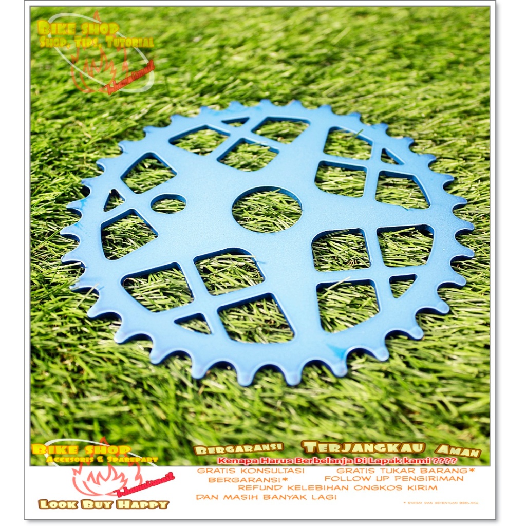 GEAR CRANK BMX 33T BESI TAIWAN BIRU CHAIN RING PIRINGAN GIR Sepeda MTB BMX