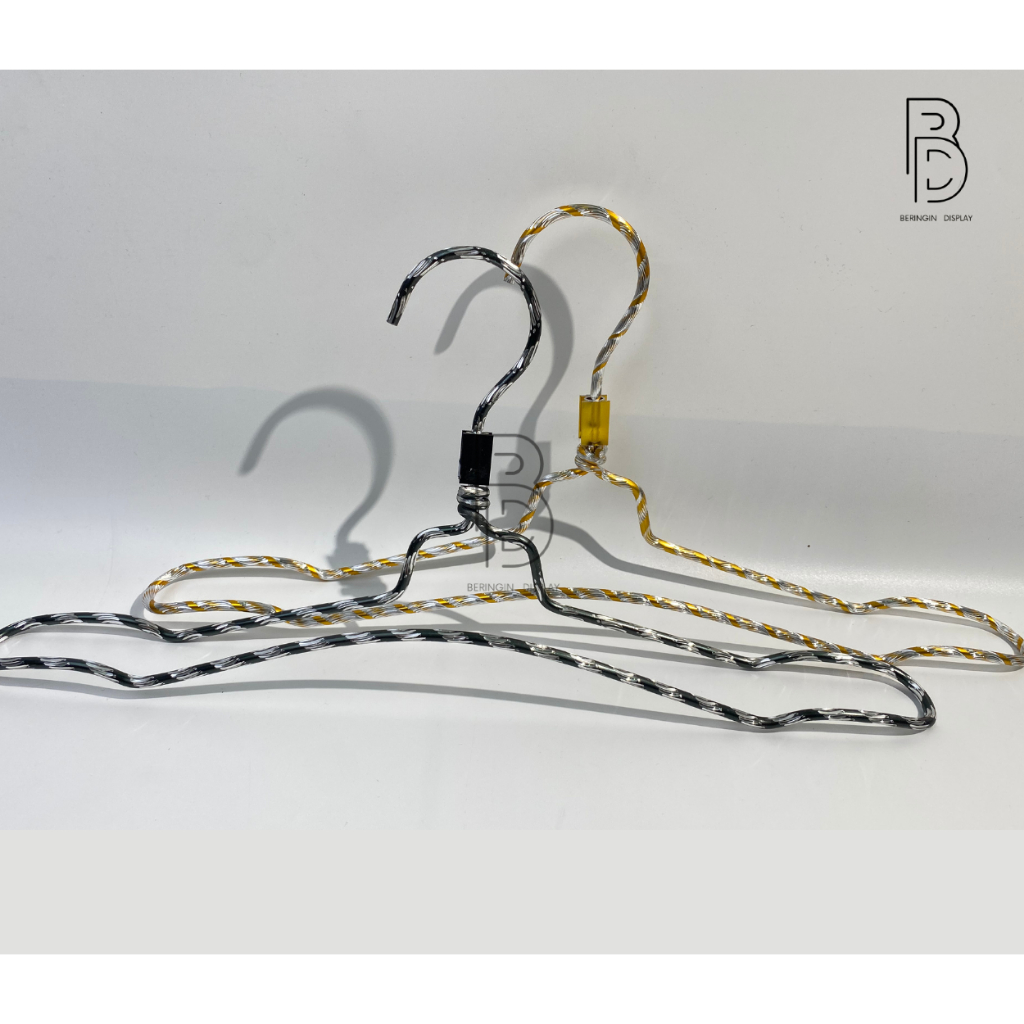 Hanger Baju Stainles model Ulir 2 jalur/Hanger Besi Ulir/hanger Besi Ulir 2//Hanger Besi baju (1PCS)