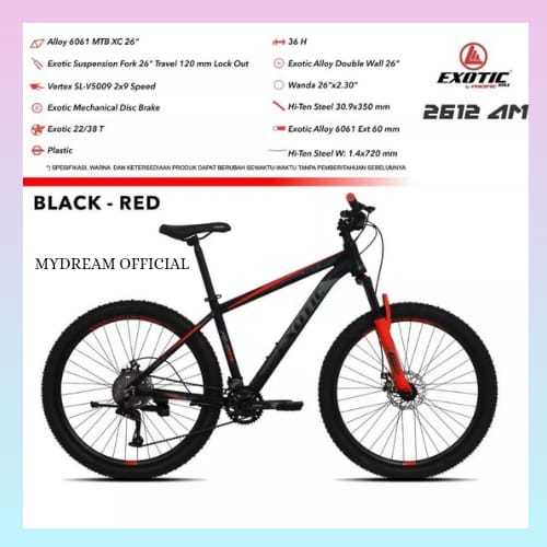SEPEDA GUNUNG EXOTIC 2612 AM MTB MOUNTAIN BIKE SEPEDA GUNUNG 27,5 INCH PACIFIC,SEPEDA READY SEMUA WA