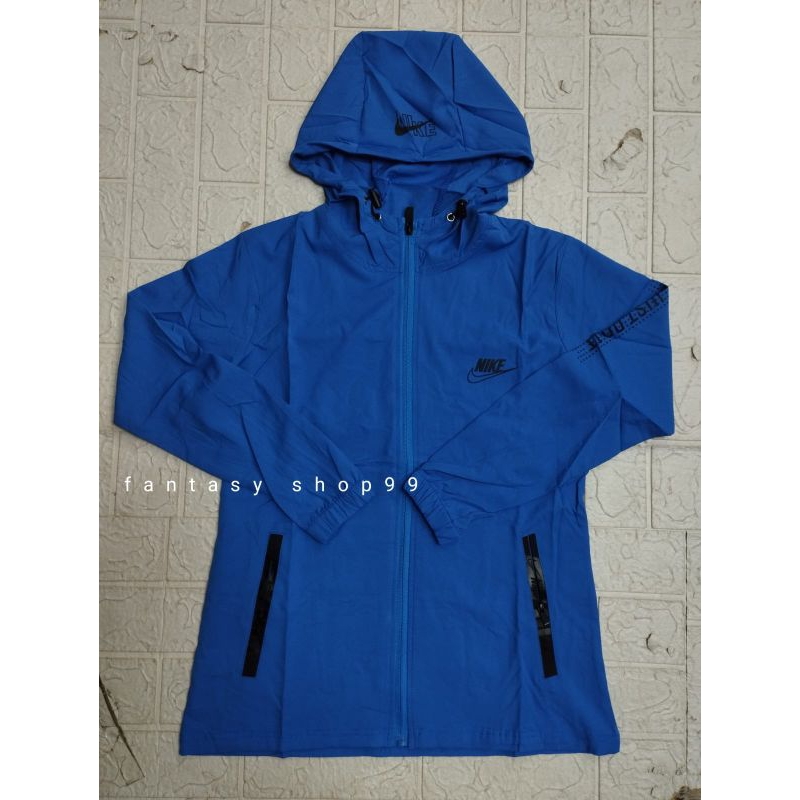 New Jaket Wanita Micro Parasut Tipis Topi Kupluk Olahraga