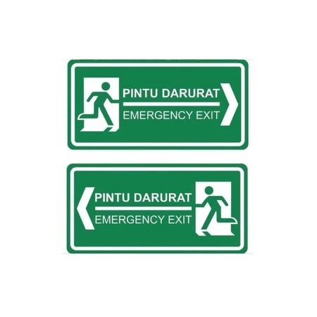 

STIKER VINYL PINTU DARURAT/EMERGENCY EXIT UKURAN 15 X 30 CM - 30 x 10 CM