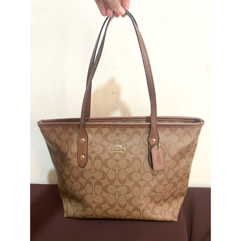 coach zip totebag signature preloved