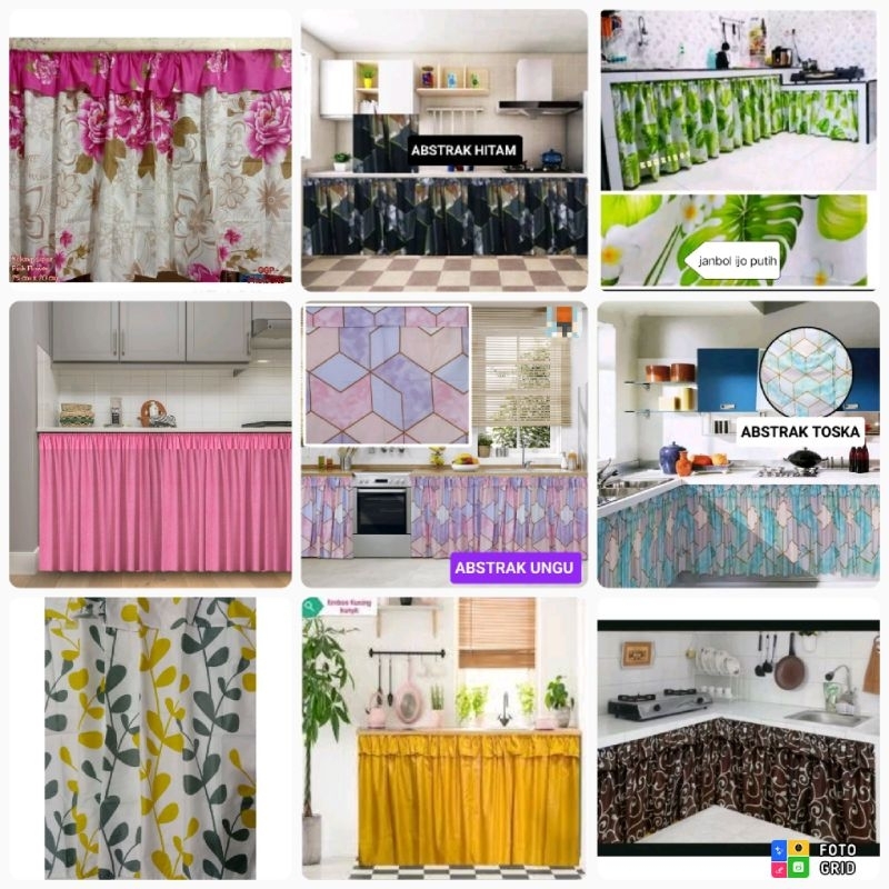 GORDEN KOLONG DAPUR BANYAK MOTIF UKURAN LEBAR 90CM TINGGI 70CM