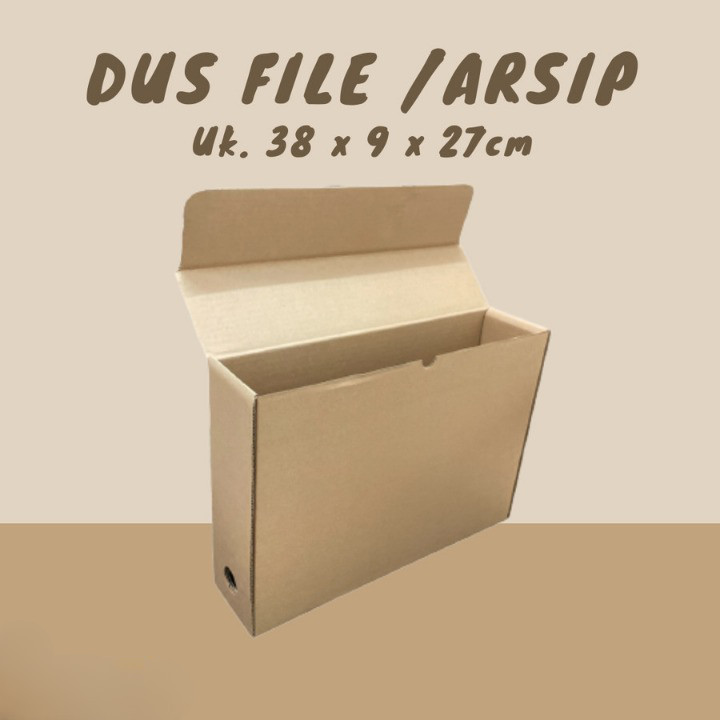 

( 10 pcs ) box arsip file kardus karton penyimpanan berkas surat dokumen kantor warna cokelat polos 38x9x27cm