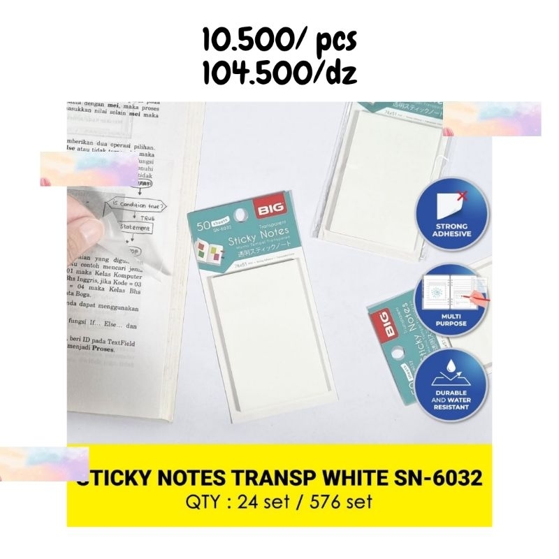

STICKY NOTES TRANSPARAN PUTIH