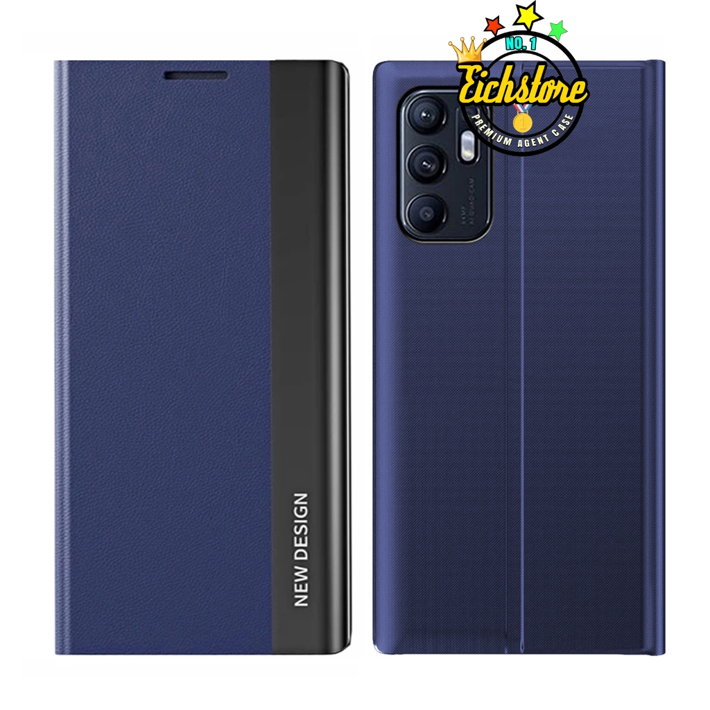 Electro Case Oppo Reno 6 5G Standing Flip Casing Cover Smart Windows Premium Super Full 360 Degree M