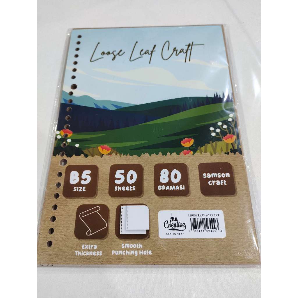 

loose leaf B5 coklat polos, loose leaf B5 craft 1 pack isi 50 lembar