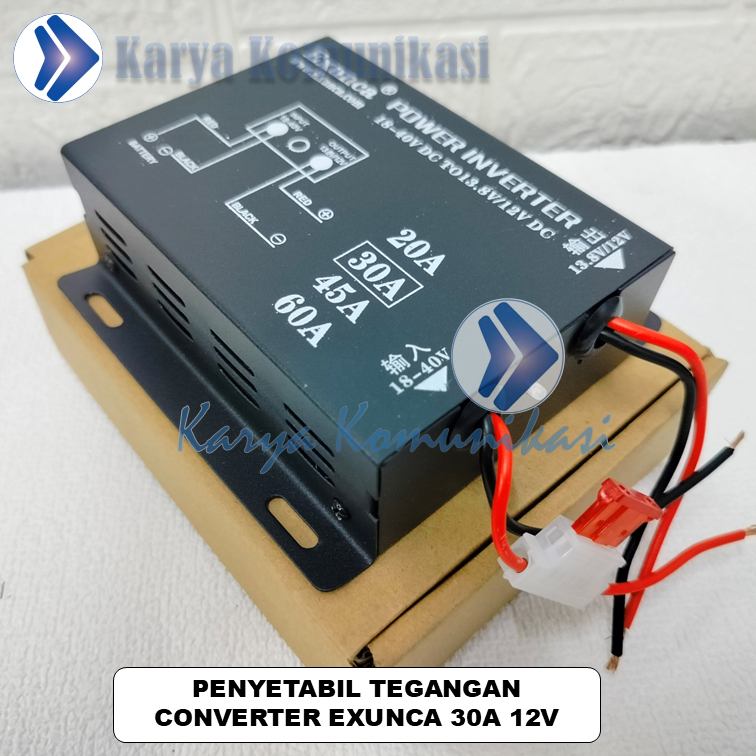CONVERTER EXUNCA RADIO RIG 13.8V/12V 30A, PENYETABIL TEGANGAN 13,8V/12V 30A