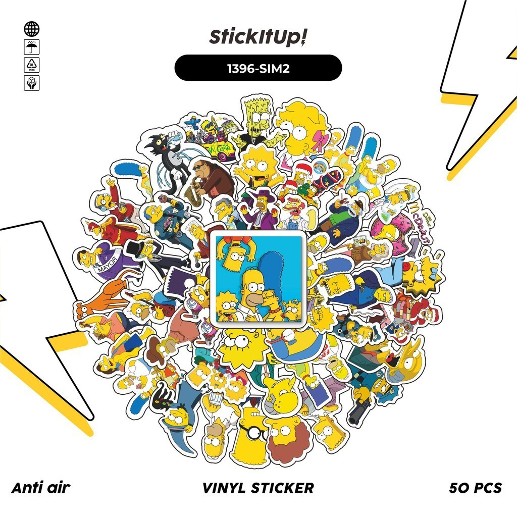 

COD✨ 100 Pcs Stiker Pack The Simpson v7 Lucu Aesthetic Vynil Waterproof untuk Freebies Sticker Buku Journal Casing HP Laptop
