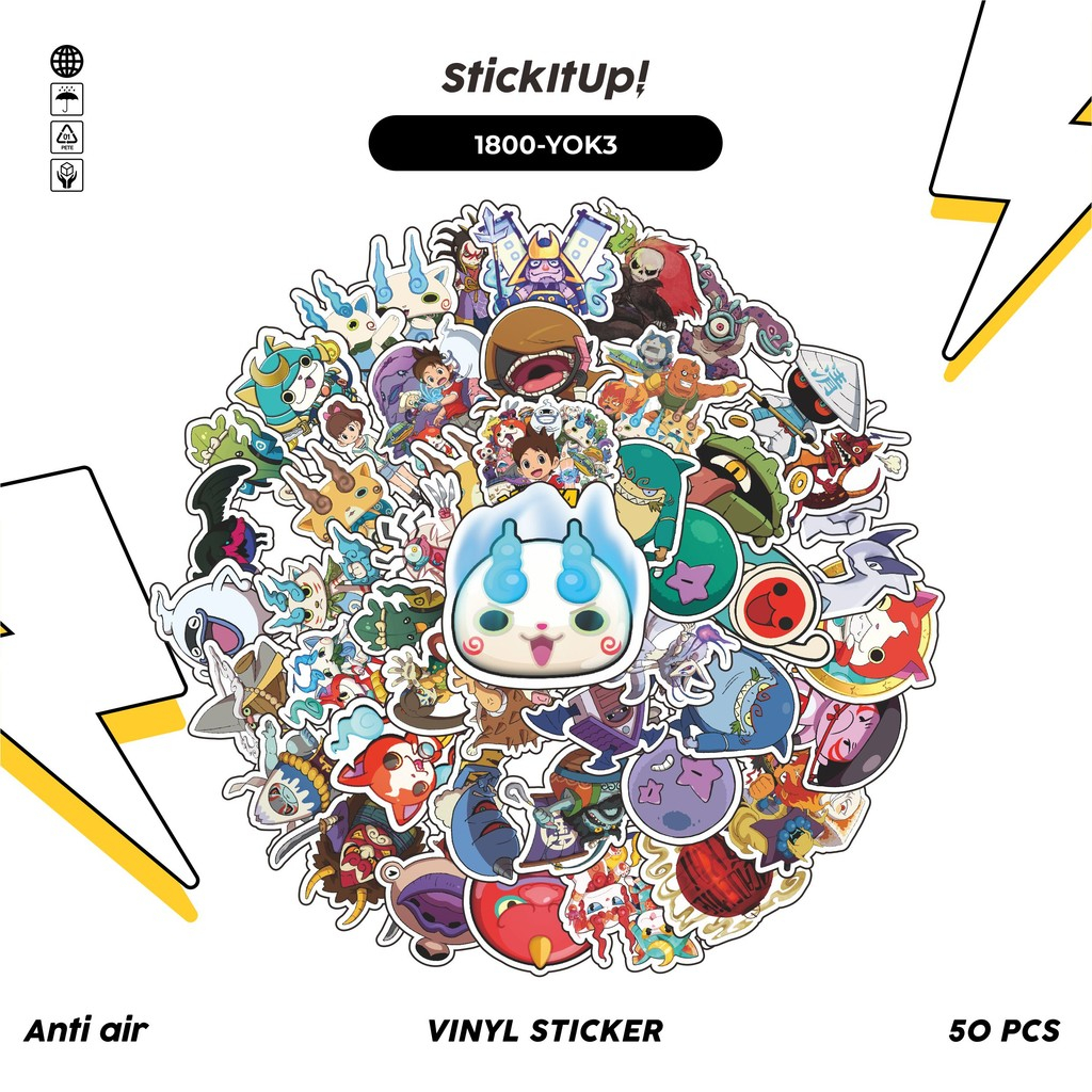 

COD✨ 50 Pcs Stiker Pack YOKAI WATCH MIX 03 Lucu Aesthetic Vynil Waterproof untuk Freebies Sticker Buku Journal Casing HP Laptop