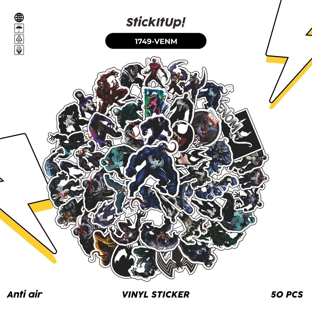 

COD✨ 50 Pcs Stiker Pack VENOM CHARACTER MIX Lucu Aesthetic Vynil Waterproof untuk Freebies Sticker Buku Journal Casing HP Laptop