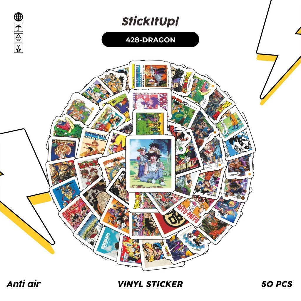 

COD✨ 50 Pcs Stiker Pack Drag0n Ball Poster Lucu Aesthetic Vynil Waterproof untuk Freebies Sticker Buku Journal Casing HP Laptop