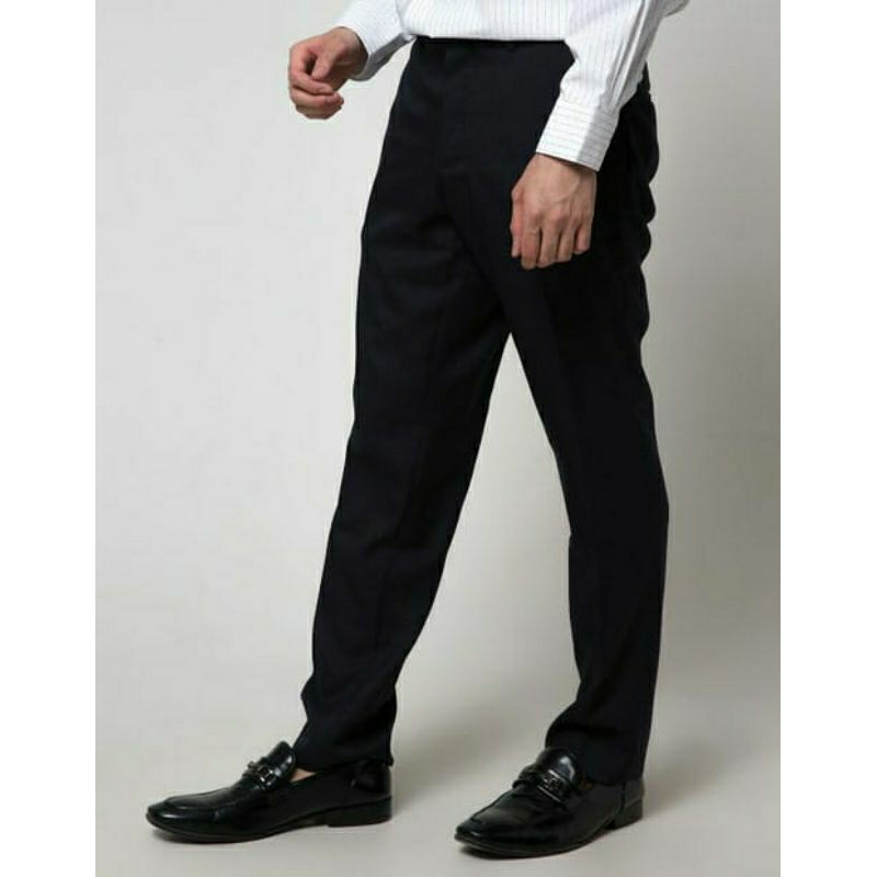 BRUNO RIGARI - CELANA FORMAL HITAM PRIA SLIM FIT
