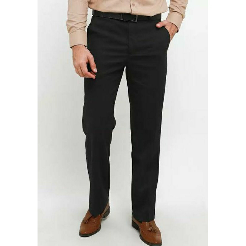 BRUNO RIGARI - Celana Formal Hitam Pria Regular