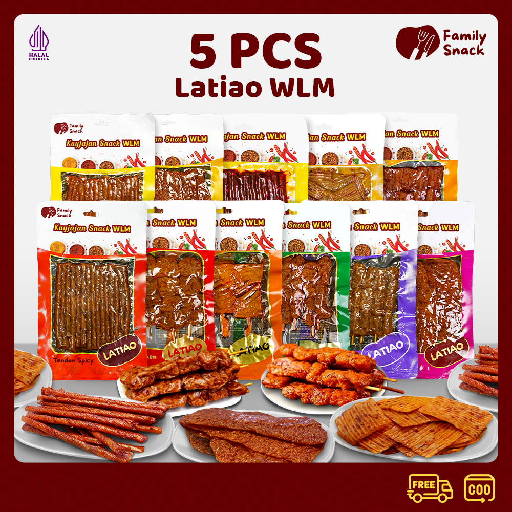 

Latiao Halal Family Snack - [Halal] [5 Pcs] Tofu Gluten Latio Tendon WLM Paket Camilan Pedas Hemat Halal | Latiao Halal