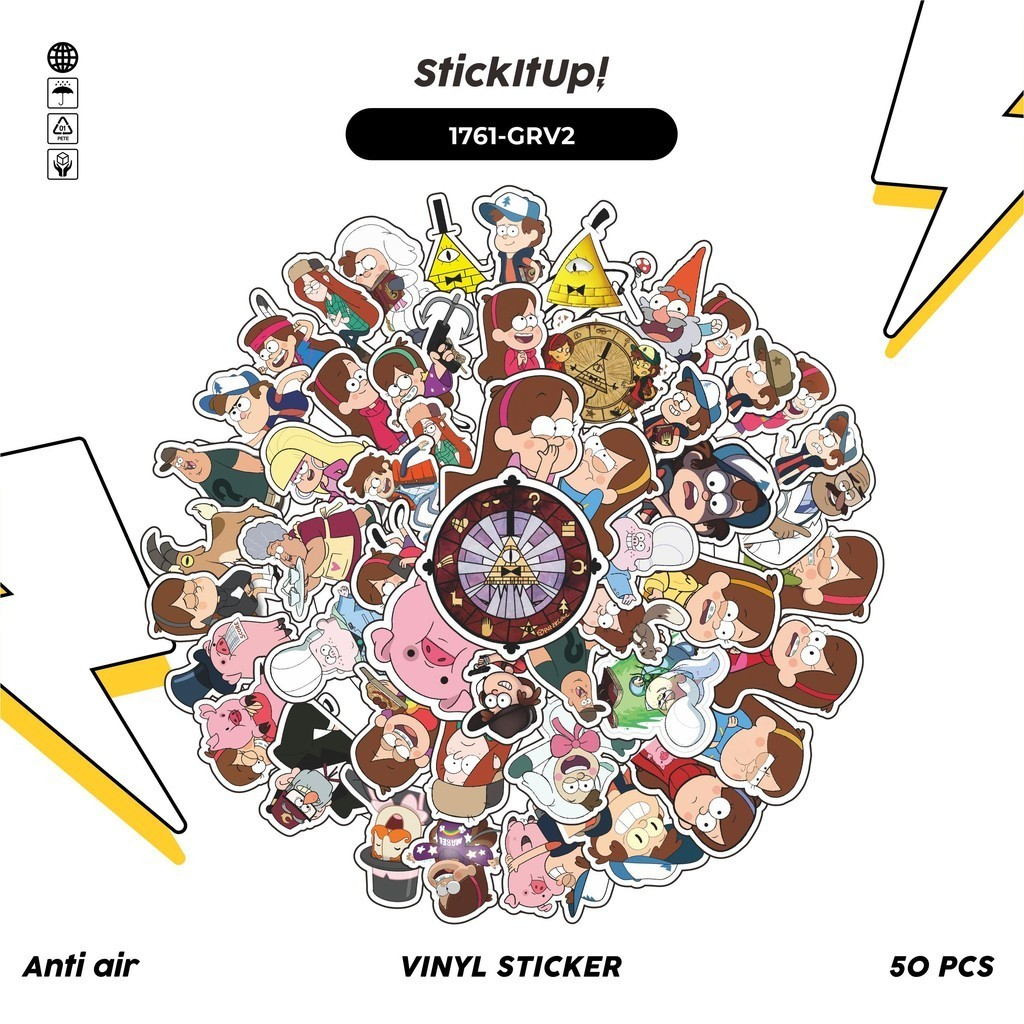 

COD✨ 50 Pcs Stiker Pack GRAVITY FALLS CHARACTER MIX 02 Lucu Aesthetic Vynil Waterproof untuk Freebies Sticker Buku Journal Casing HP Laptop