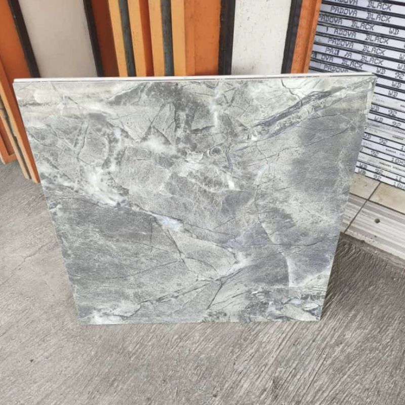 Keramik Cutting 80x80 Piaza Grey / Platinum / Glossy