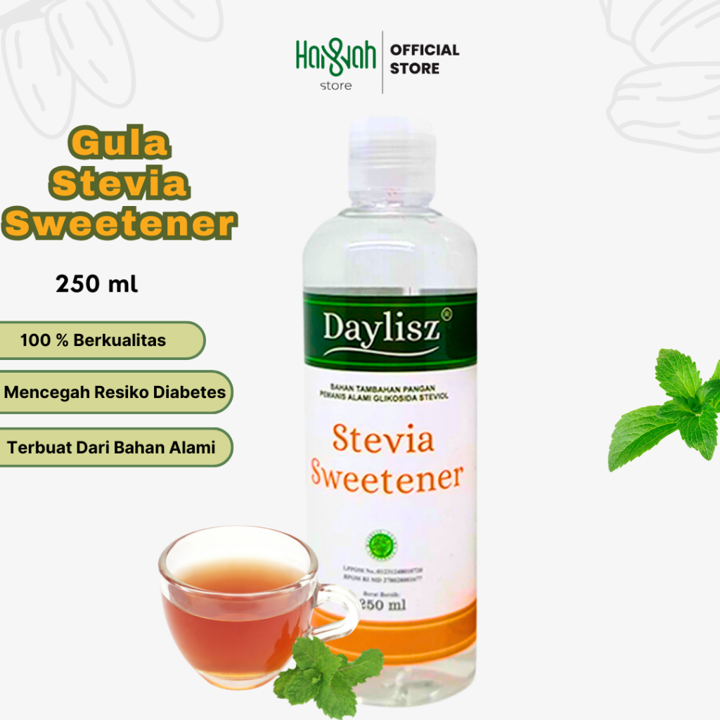 

Gula Stevia Sweetener Daylisz 250 ml - Pemanis Alami Pengganti Gula