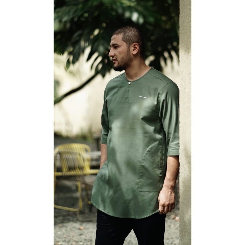 SAMASE BASIC KURTA ARMY R063 / BAJU MUSLIM PRIA