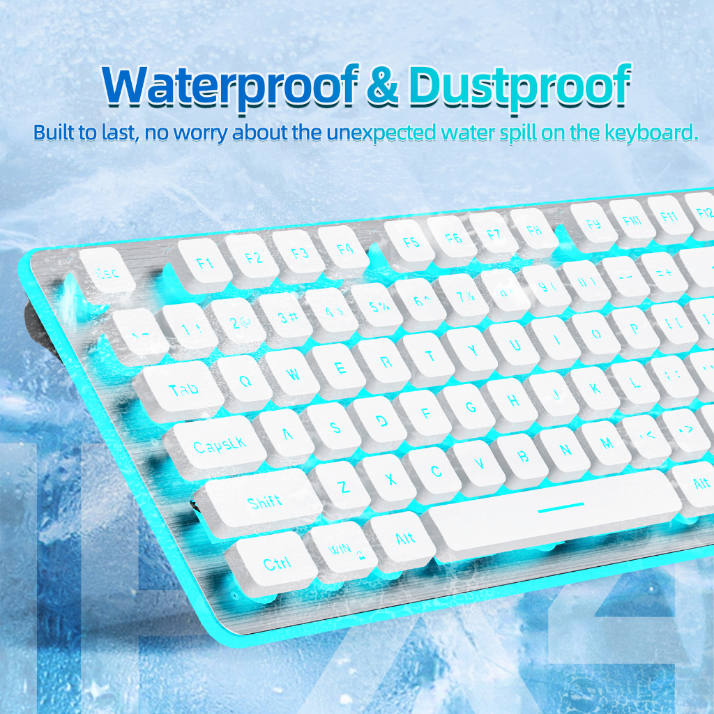 Goojodoq Wired Keyboard Blue RGB Light Keyboard For Notebook Laptop Desktop PC