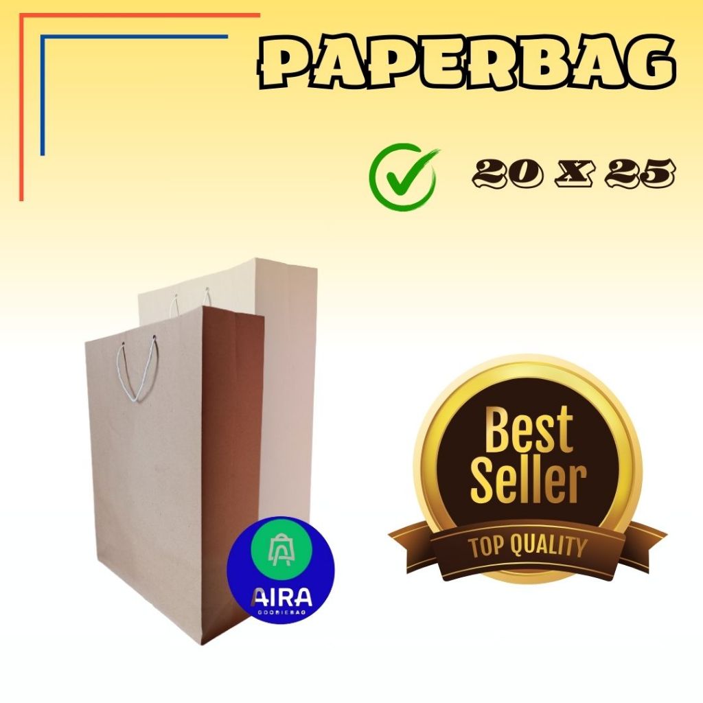 

Paperbag polos coklat ukuran Buku 20x25x10