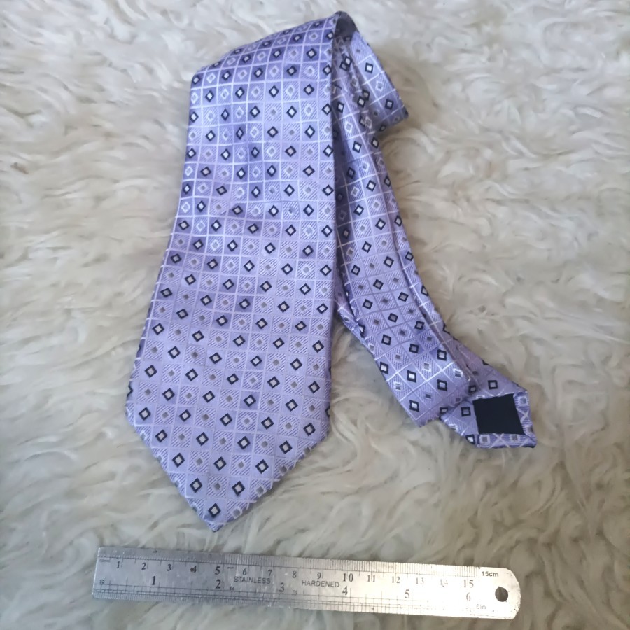 dasi louis cardin diamond jacquard pattern silk neck tie