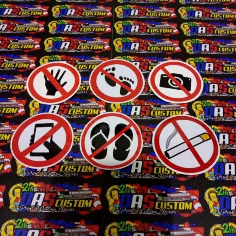 

sticker DILARANG printing sudah potong pola