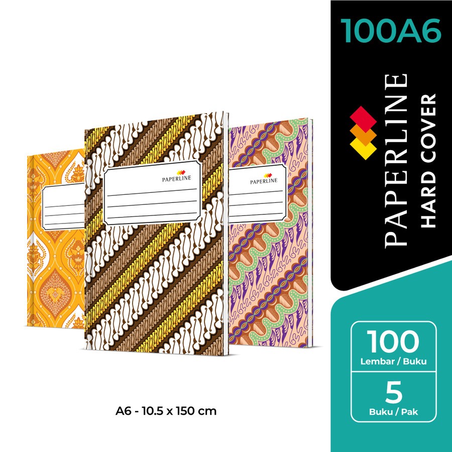 

Buku Tulis Oktavo A6 Hard Cover Paperline 1 Pak= 5 Buku Isi 100 Lembar