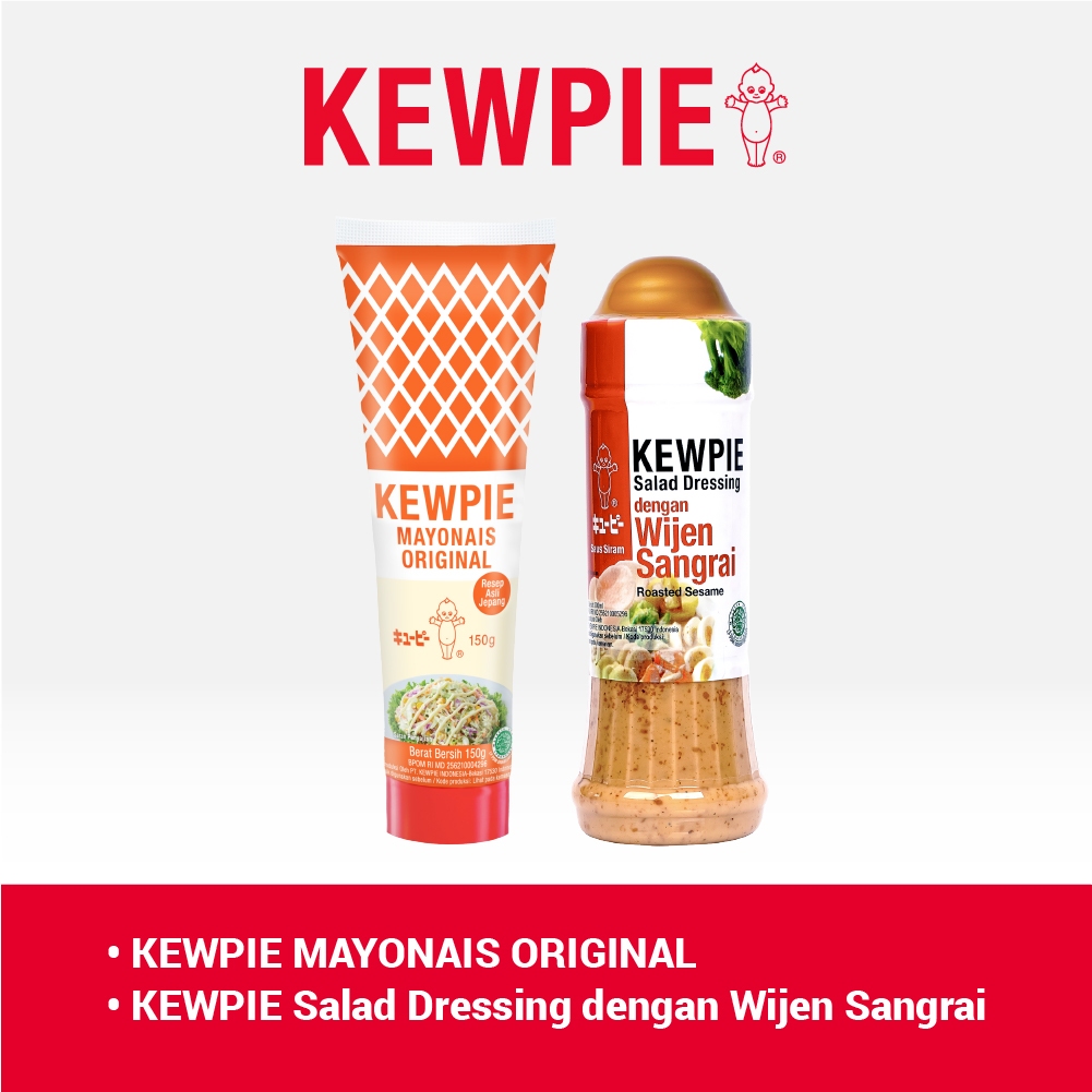 

KEWPIE Bundling no 1 (KEWPIE Salad Dressing Saus Siram Dengan Wijen Sangrai 200 ml & KEWPIE MAYONAIS MAYO ORIGINAL 150g)