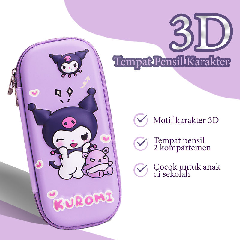 

Kotak Pensil Resleting 3D Karakter Tempat Pensil Anak Waterproof Kotak Pensil Alat Tulis Sekolah