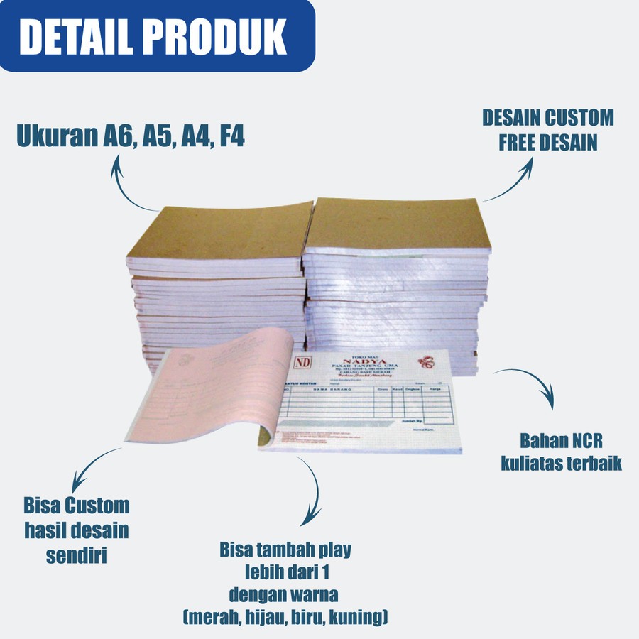 Cetak Nota Custom Olshop / SkinCare / Nota Toko / Nota Bon / Invoice S