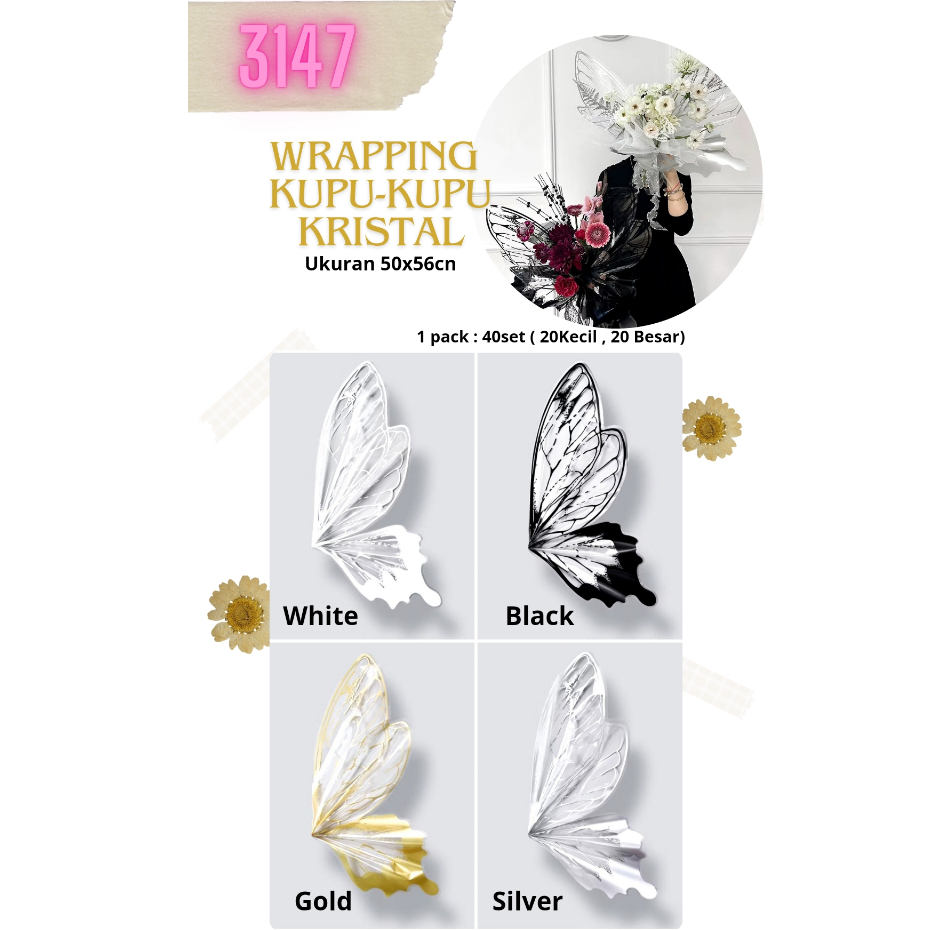 

Wrapping Kupu Kupu Kristal / 3147 / Wrapping Bouquet