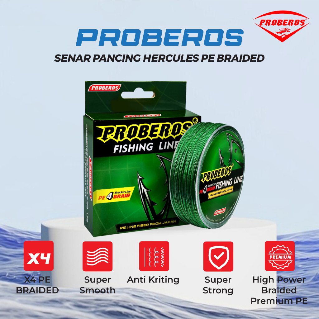 PROBEROS Senar Pancing 100m Hercules PE Braided UL 6LB-100LB SP004
