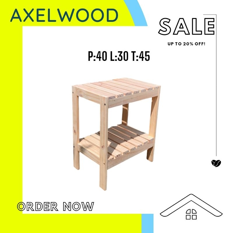 Rak susun/rak serbaguna/rak kayu/rak 2 susun/meja kecil