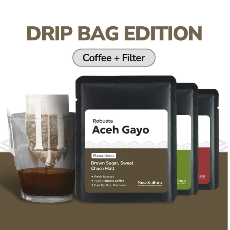 

DRIP COFFEE NUSA KULTURA 12gr | KOPI BUBUK INSTAN FILTER SACHET | KOPI BUBUK ASLI KOPI DRIP