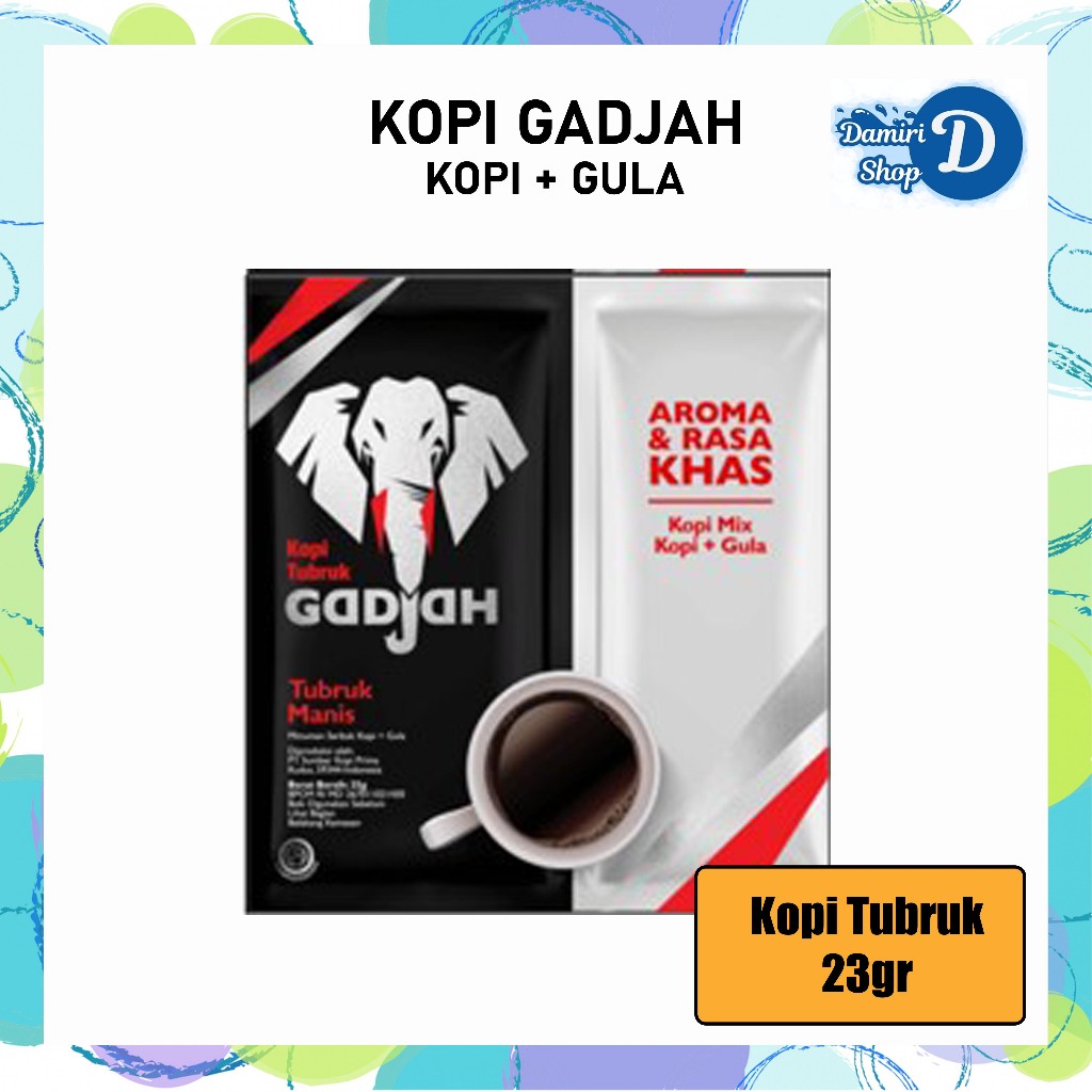 

Kopi Tubruk Gadjah Mix Gula 23gr Sachet ECER